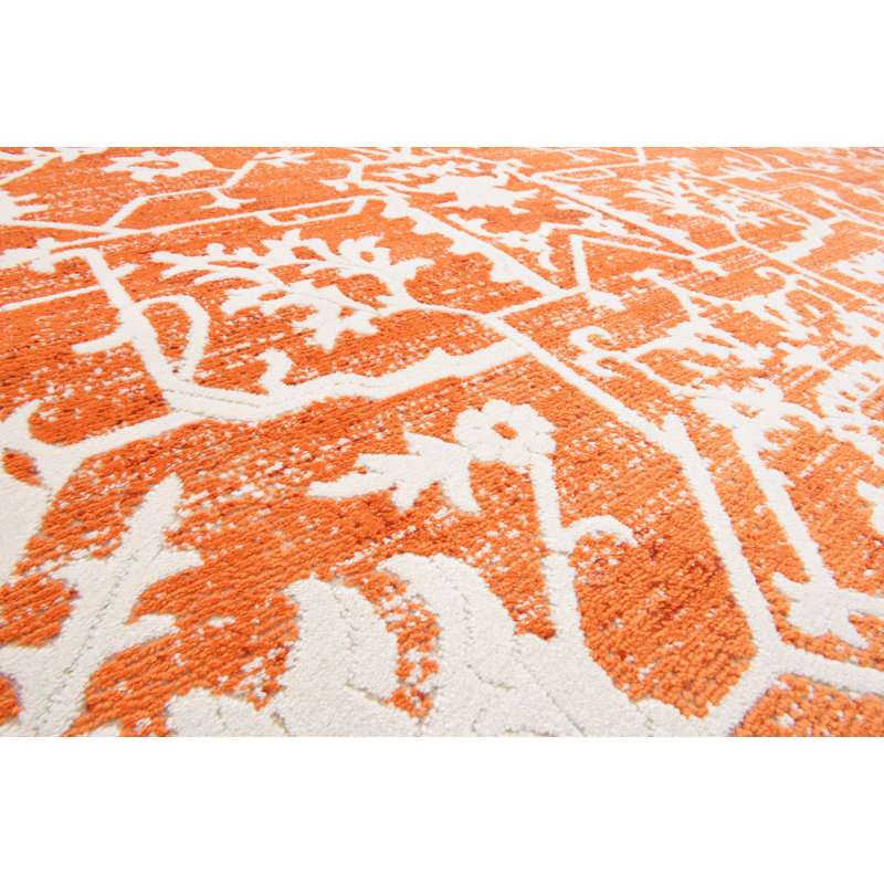 Folkeste Oriental Area Rug, Rectangle 7'1" x 10', Orange