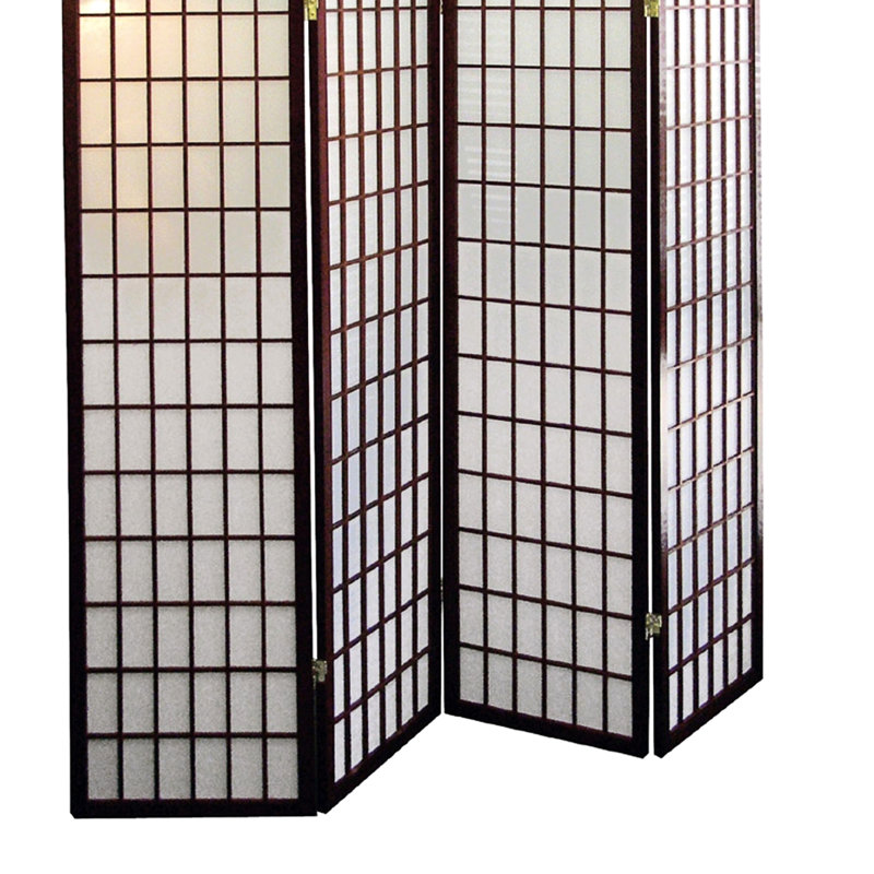 Paravent 70 po 4 pièces d'inspiration japonaise avec finition couleur cerise