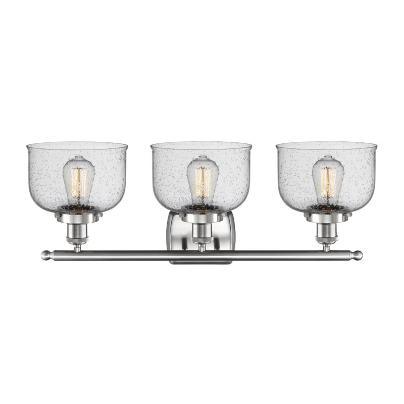 Éclairage pour salle de bain à 3 lumières 28 po Ballston Urban Bell, Incandescent, Grainé, Nickel satiné brossé
