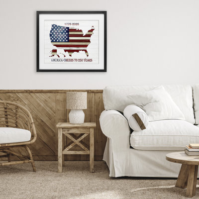 America 250 Year Celebration Framed Print Under Glass, design by Cindy Jacobs