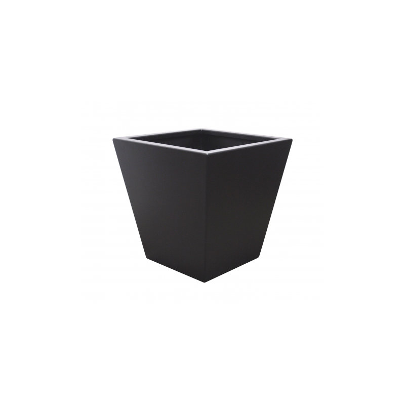 Boîte à fleurs carrée en métal Theodosius, Noir, H 24 po x l 16 po x P 16 po