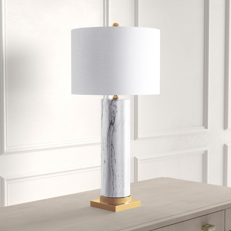 Ensemble de lampe de table 31,25 "Ambyr, Marbre / ton neutre