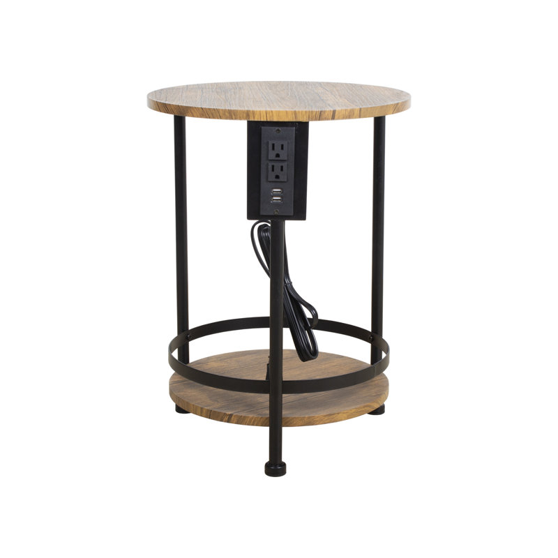 Flonard End Table Set and Built-In Outlets