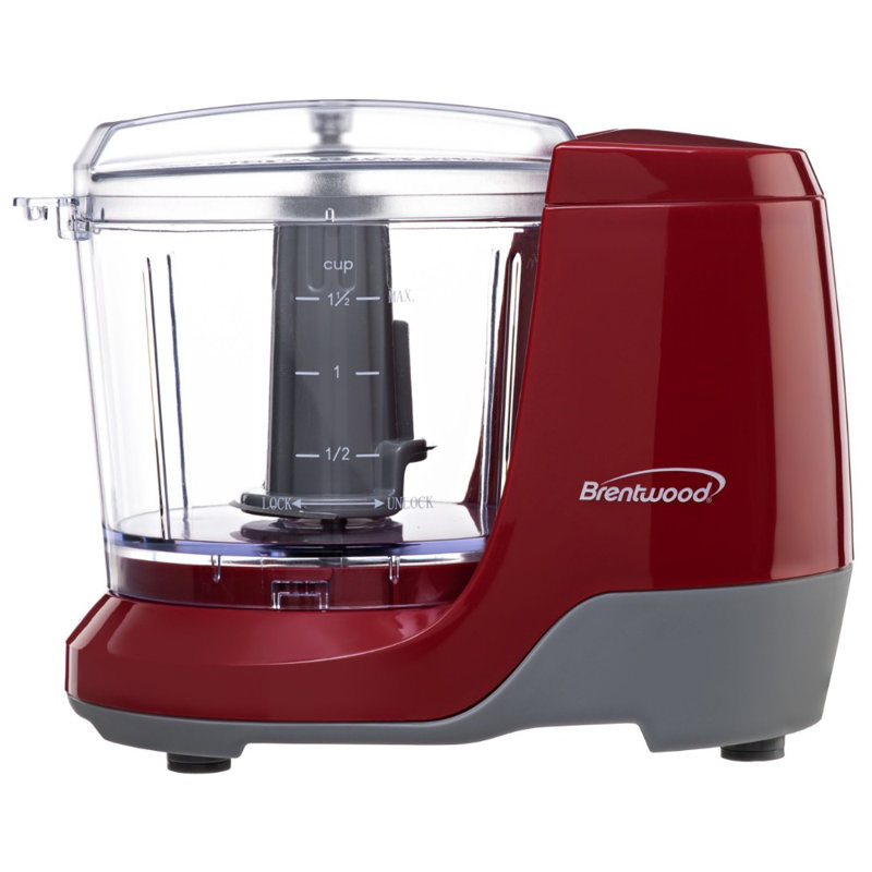 Mini hachoir à nourriture 1,5 tasse Brentwood, Rouge