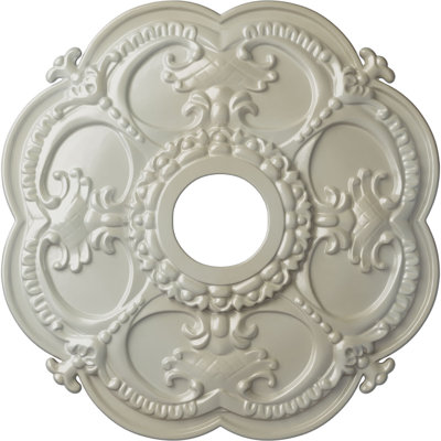 Médaillon de plafond Endurathane Rotherham, diamètre extérieur de 18 po x P 3 1/2 po x P 1 1/2 po (convient aux auvents jusqu'à 3 1/2 po), fini bleu flash peint à la main