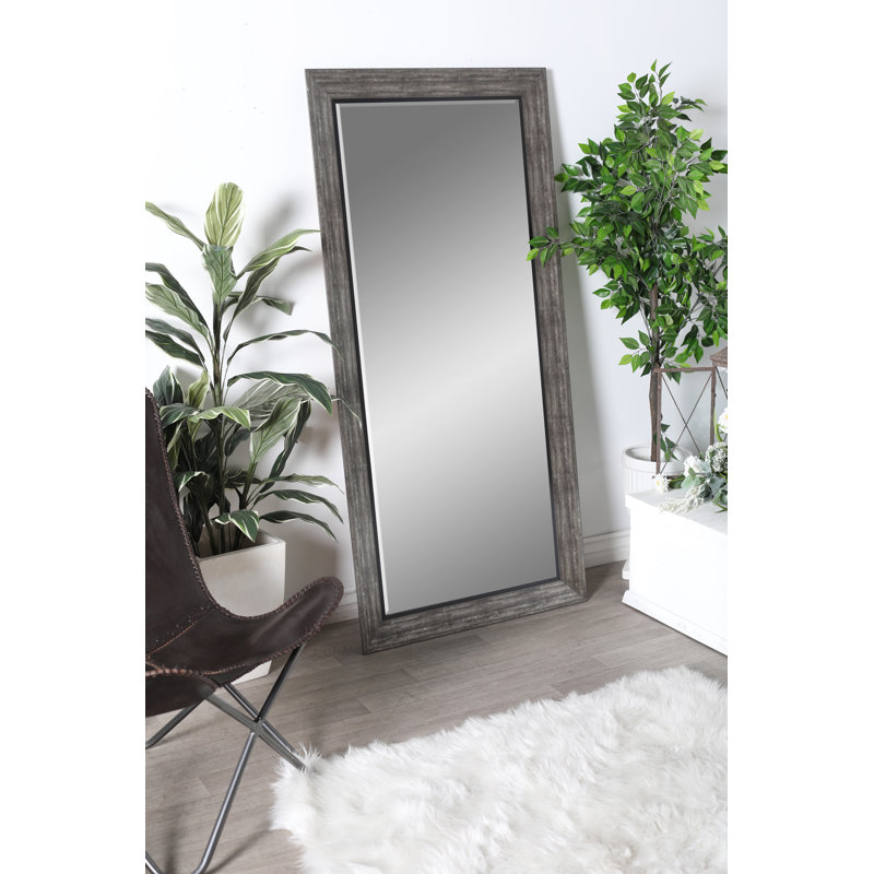 Flat Wall Mirror, Antique Silver