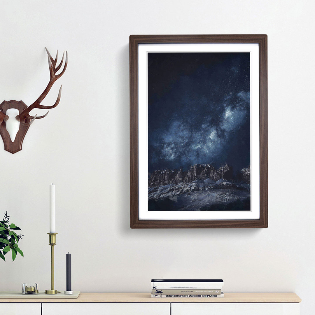 Stars Above the Mountains Abstract Art - Picture Frame Graphic Art Print