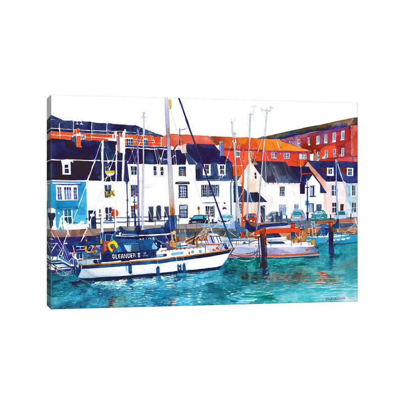 Port In Weymouth by Maja Wronska - Wrapped Canvas Gallery-Wrapped Canvas Giclée, 20.32cm H x 30.48cm W