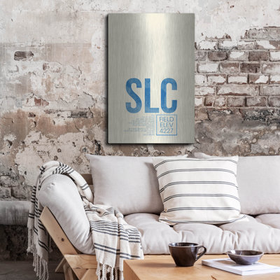 «SLC ATC» par O8, art mural en métal, 16 po x 24 po