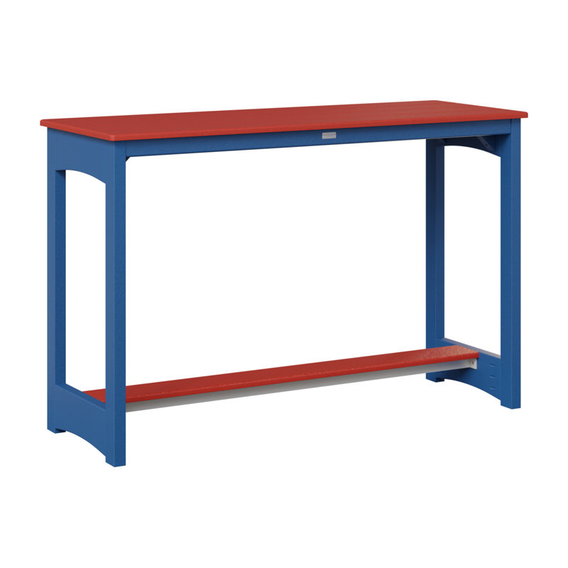 Table de bar Berlin Gardens, Rouge écarlate, 38.5" H x 60" W x 22" D, Coquille de mer