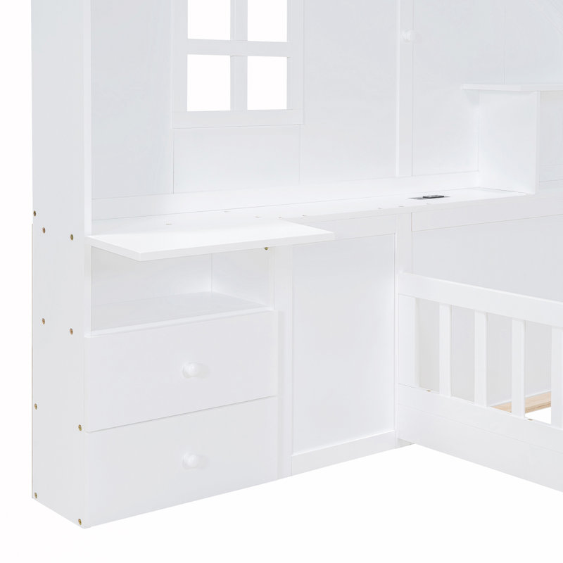 Lit pour enfant Wolken, Simple, Blanc