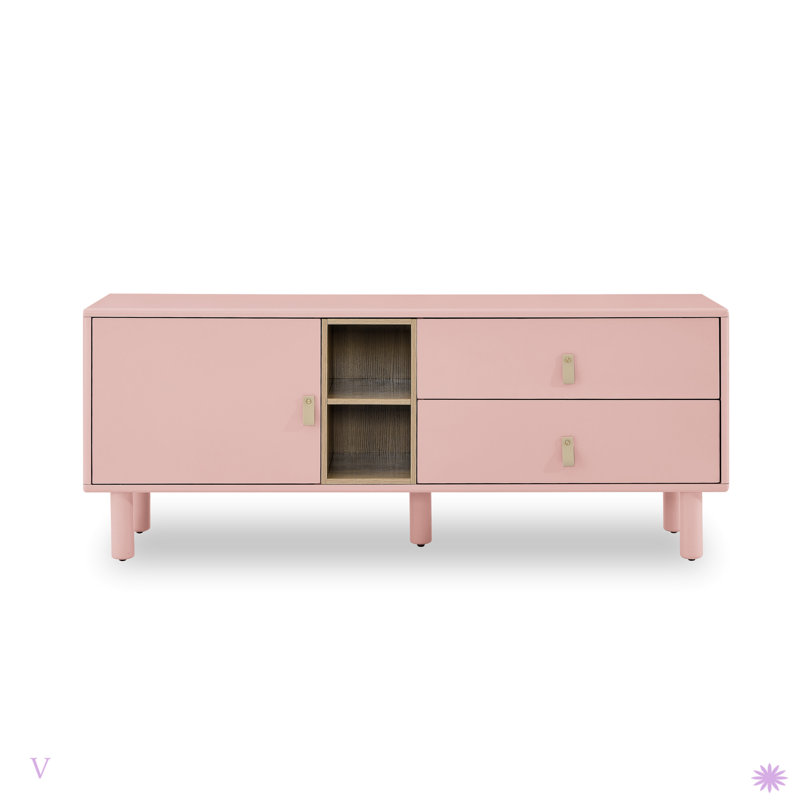 Meuble télé multifonctionnel pour salon moderne, Rose