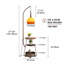 Lampe sur pied en arc de 160 cm avec abat-jour globe en verre ambré et table d'appoint de rangement à 2 niveaux