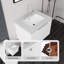 Meuble-lavabo suspendu de 61 cm avec lavabo, armoire en contreplaqué, lavabo en céramique, comptoir et dosseret en marbre synthétique blanc de Carrare de 5 cm, portes à fermeture amortie, blanc-133329069