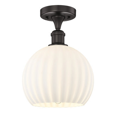 Edison - Adriao - Plafonnier semi-encastré 1 lumière - Abat-jour Adriao