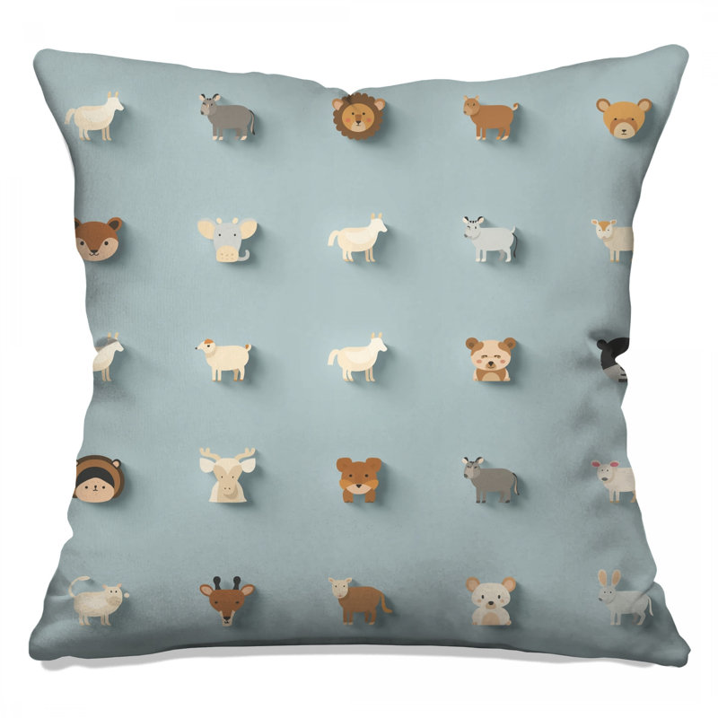 Cute Animal Icons Double Sided Throw Pillows, 18 x 18 inches