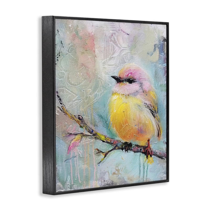  Art de la giclée d'oiseaux pastel doux par RileyB, H 20 po x l 16 po, Giclée encadrée noir minuit