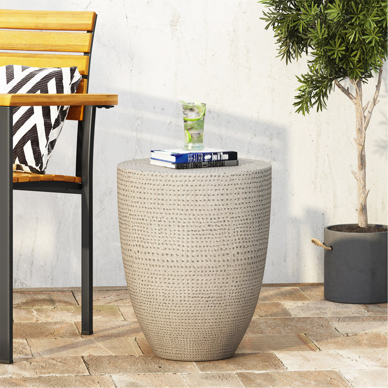 Table d'appoint d'extérieur en béton léger, Gris