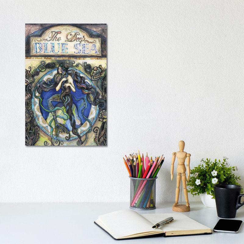 The Deep Blue Sea - Mermaid by Fanitsa Petrou - Wrapped Canvas Print, 20.32 cm H x 30.48 cm W