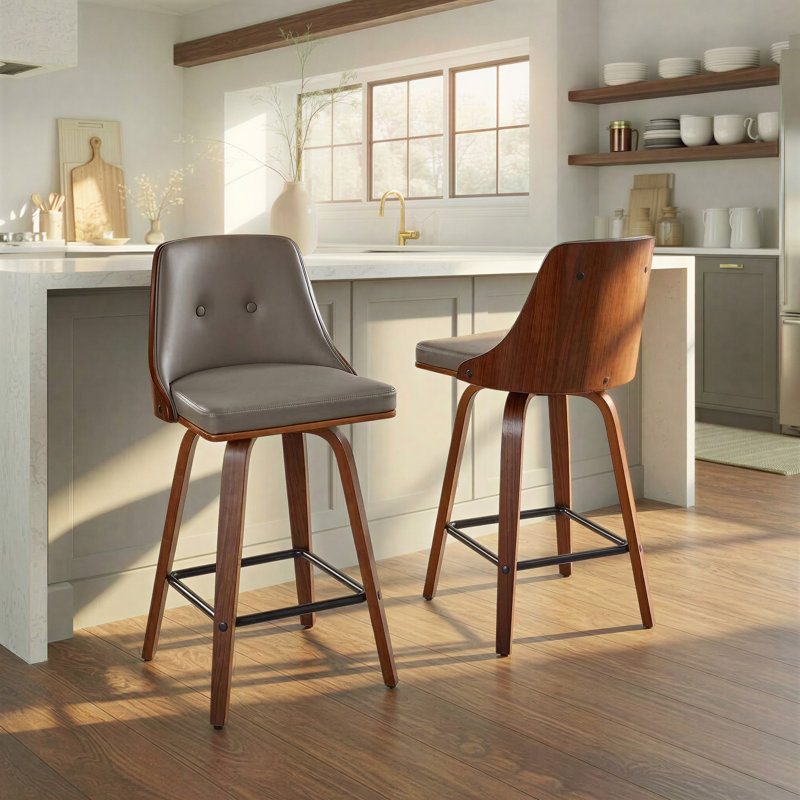 Tabouret de comptoir Archaimbaud, Gris clair