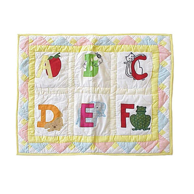 ABC White Cotton Piece Sham