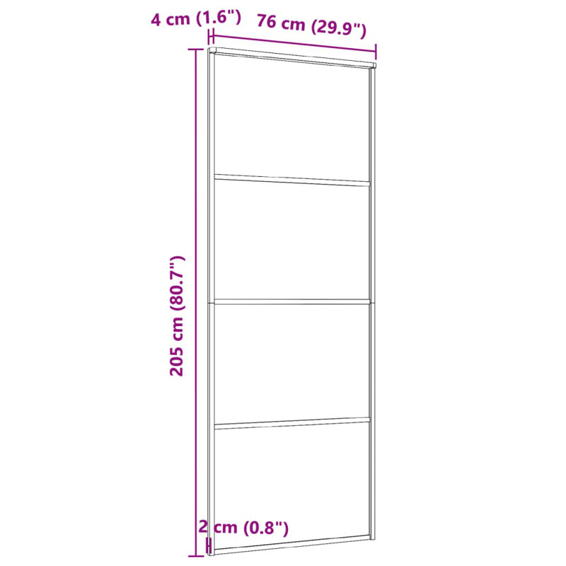 80.7'' Glass without Installation Hardware Kit Barn Door, 29.9" x 80.7"