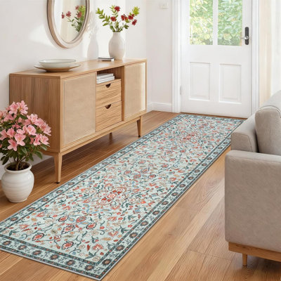 Floral Faux Fur 65cm X 180cm Area Rug