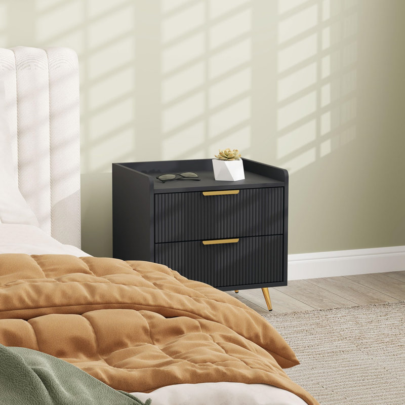 50cm W Bedside Table, Black