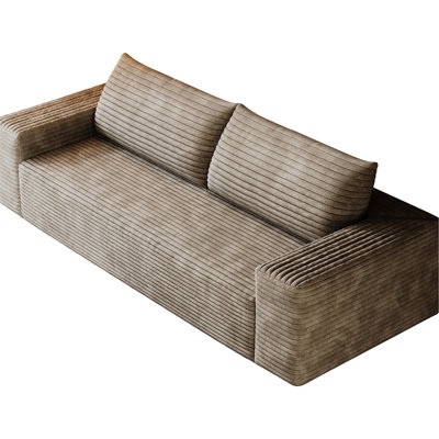 63" 2 - Seat In Camel Corduroy Fabric For Living Room, Bedroom, Conference No Assembly, Smooth Skin Fabric, High Density Sponge Filler, Ergonomic Design With And Armrest Relaxation Assurance Soft