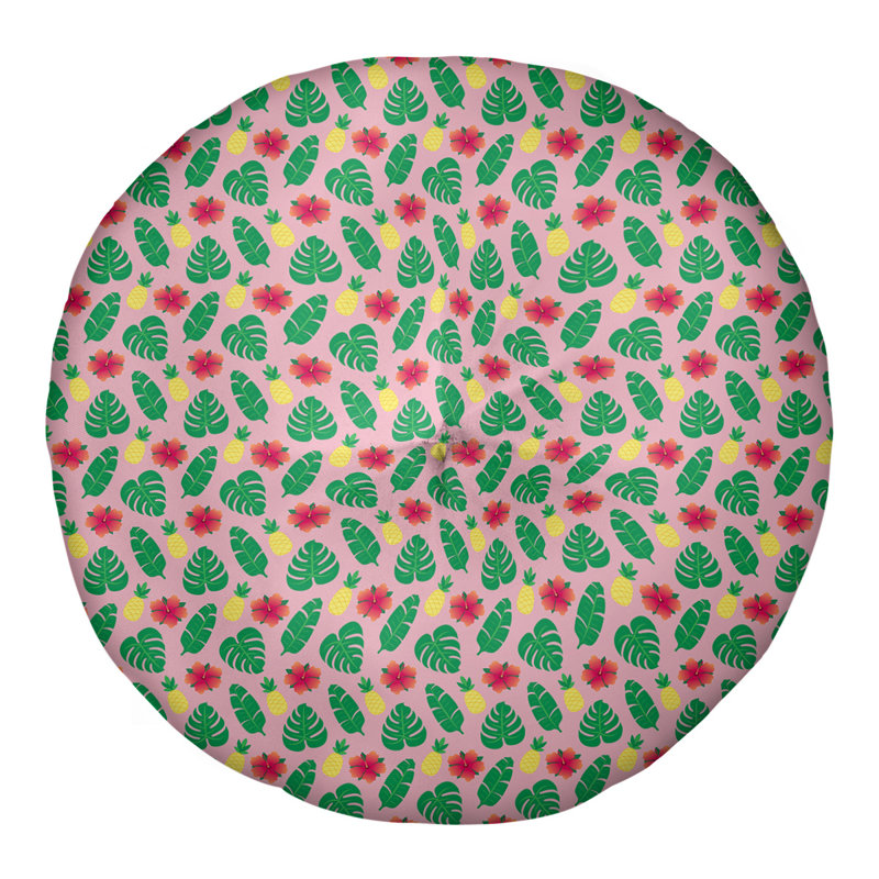 Coussin de sol touffeté rond Katelyn Elizabeth, 30 po x 30 po, Rose