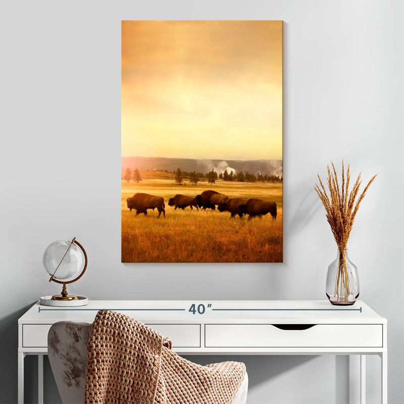 Roaming Bison Herd, 30" H x 20" W