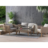 Elbeni Rattan 4 - Person Seating Group with Cushions