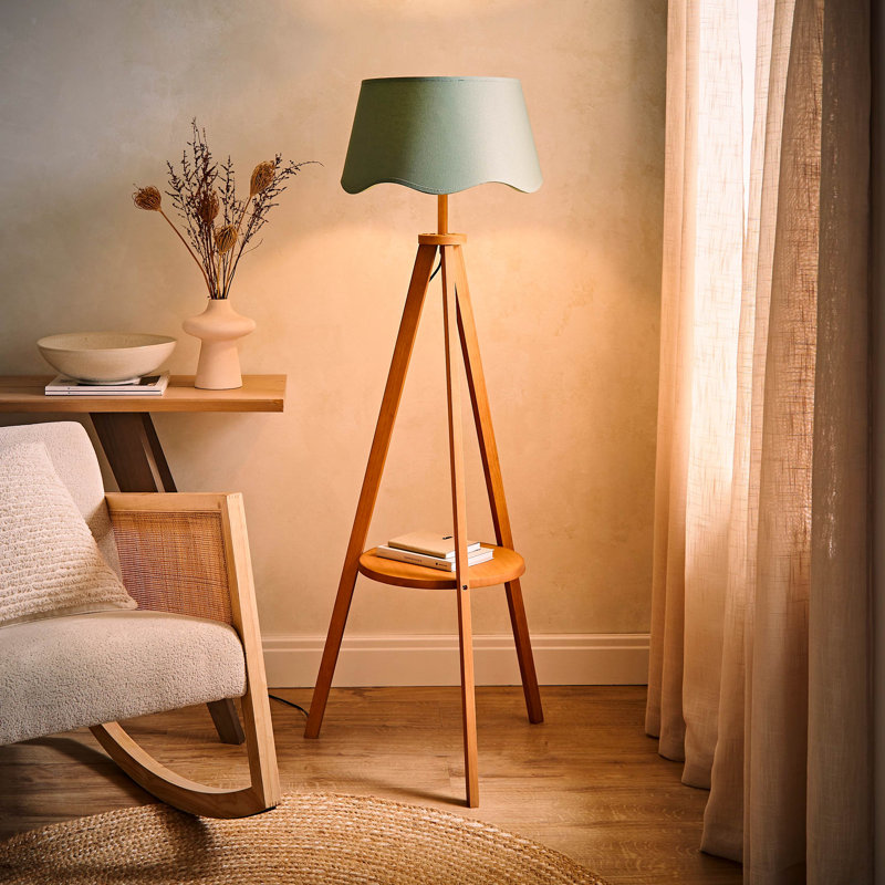 147cm Satin Tripod Floor Lamp, No, Green
