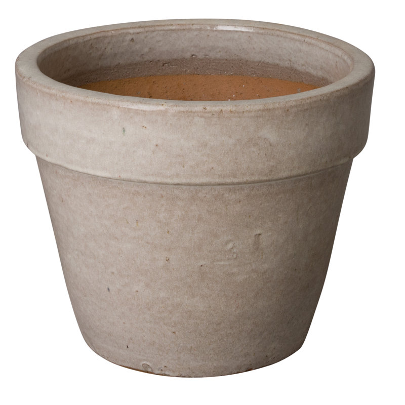Pot à fleur en argile Divina, H 16 po x l 18 po x P 18 po, Brun pâle