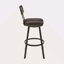 Tabouret de comptoir pivotant en métal brun avec similicuir brun