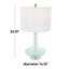 Lampe de table ronde en verre texturé Cole and Gray avec abat-jour tambour blanc et base argentée