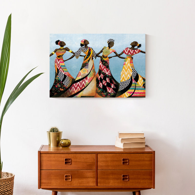 Danse en robe sur toile, Sans cadre, H 16 po x l 24 po x P 1,25 po