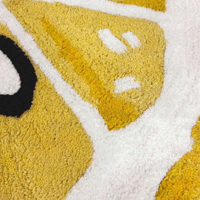 Yellow Lemon Slice Semi Circle Rug 