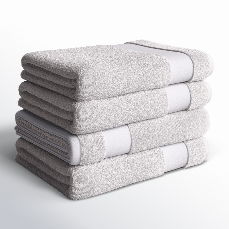 Ensemble de 4 serviettes de bain Wayfair Basics, Gris clair