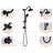 6 Inch Rain Shower Head And Handheld , Matte Black, 2.5 Gpm, Adjustable Water Flow, Corrosion , Modern Design Black Finish, Slide Bar, Elegant Bathroom Feature-127676662