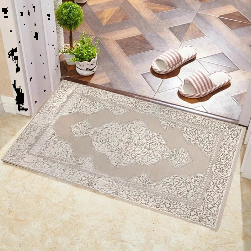 Asabi Floral Indoor Doormat, Beige