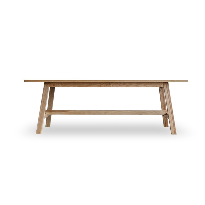 Burlywood Rectangular Solid Wood Dining Table, 29.53"H x 70.87"L x 31.5"W