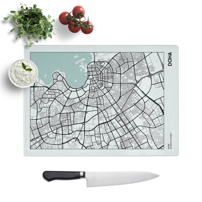 Map Doha Qatar Chopping Board
