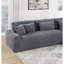 Canapé modulaire contemporain 2 en velours côtelé gris foncé avec dossier à coussin bas-1524564033