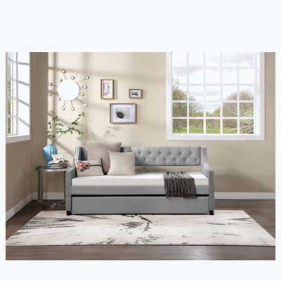 Darikson Extendable Fabric Upholstered Daybed by Lark Manor