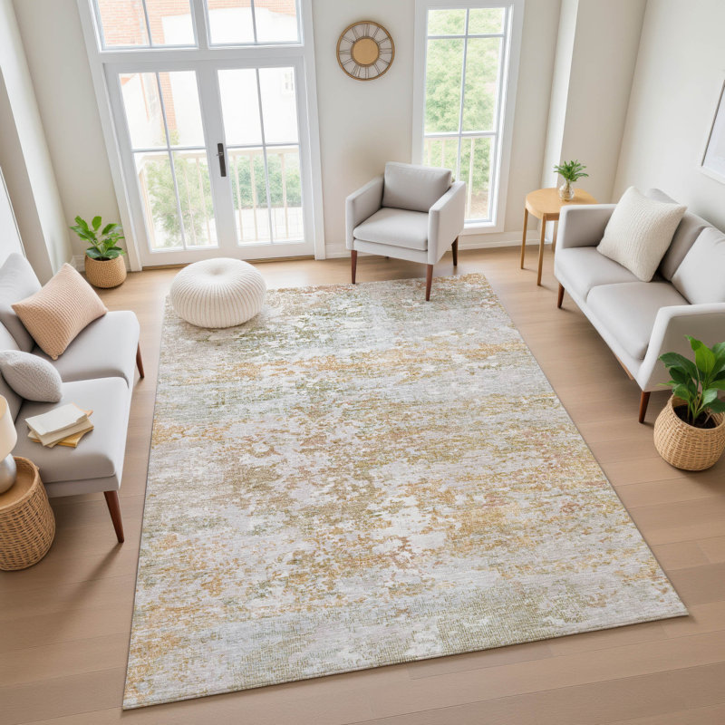 Premium Machine Washable Ashington AMF1830 Modern Rug, Rectangle 8' x 10'
