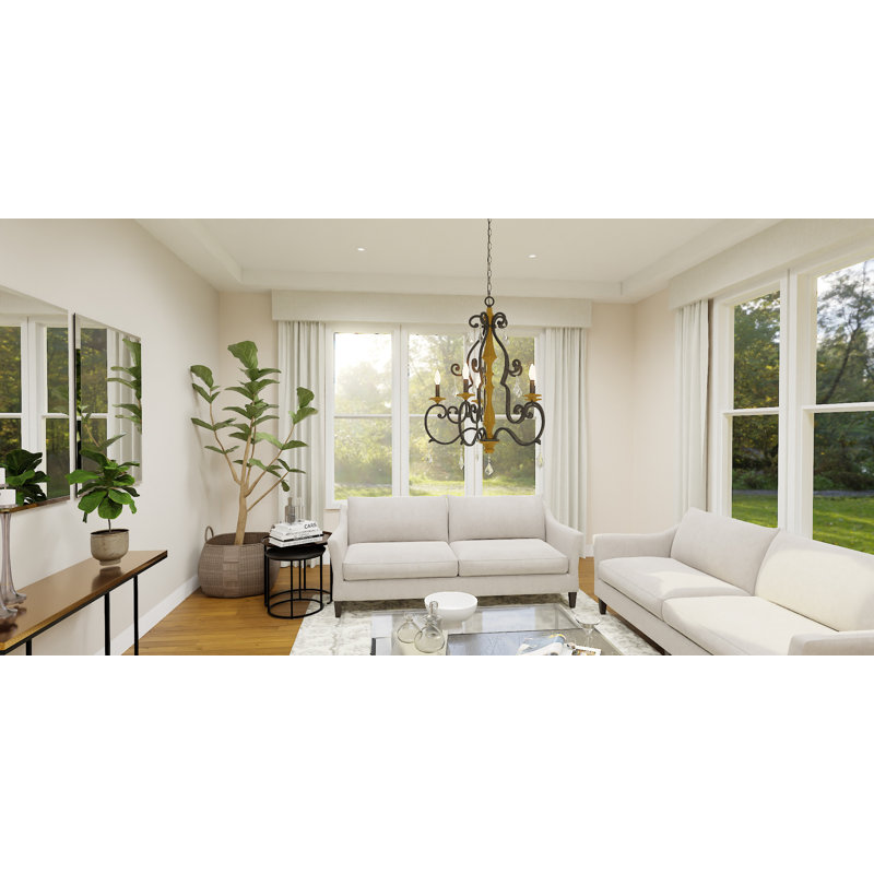 Lustre noir mat 5 lumières Althea