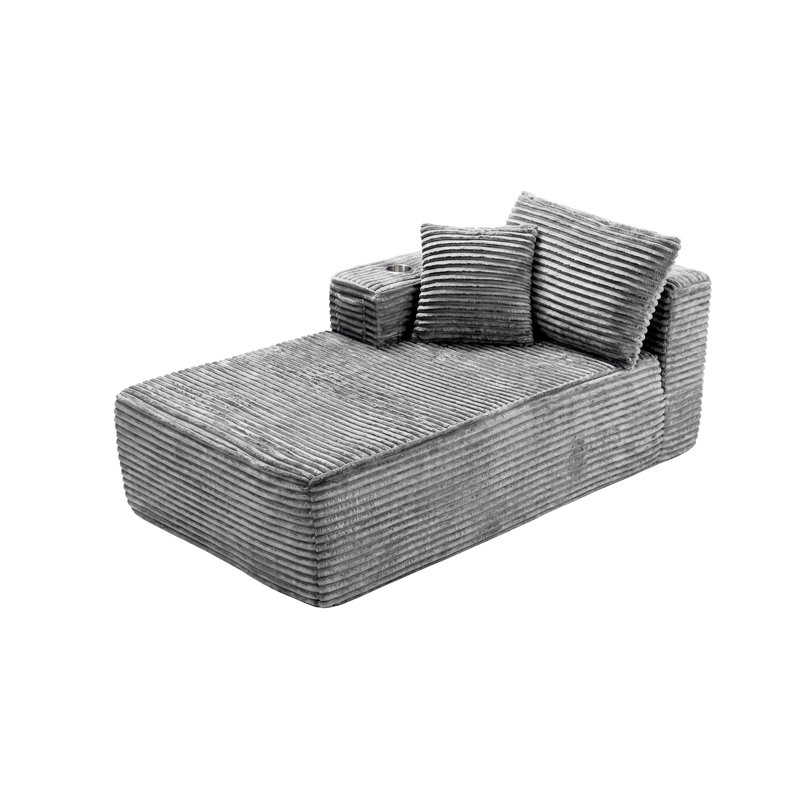 Canapé à compression de bout ouvert de style Boneless, Gris clair