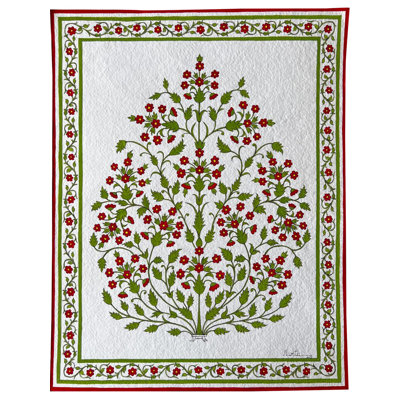 Art floral miniature sur papier fait à la main par Mamta Saxena - délicat art mural indien, décoration bohème rétro