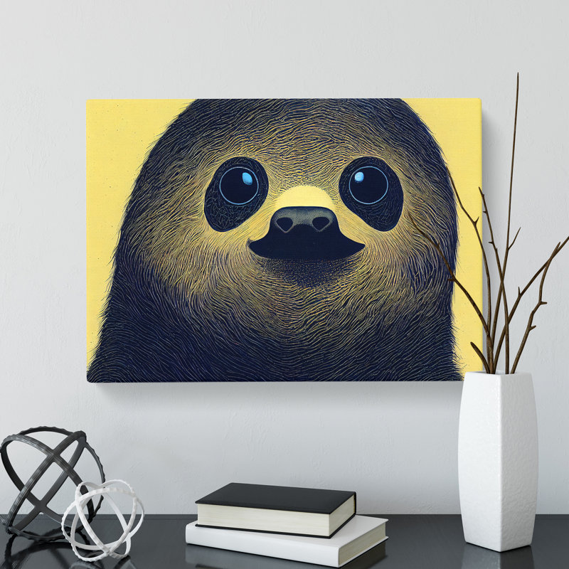 Groovy Sloth - Wrapped Canvas, 50cm H x 76cm W x 3cm D